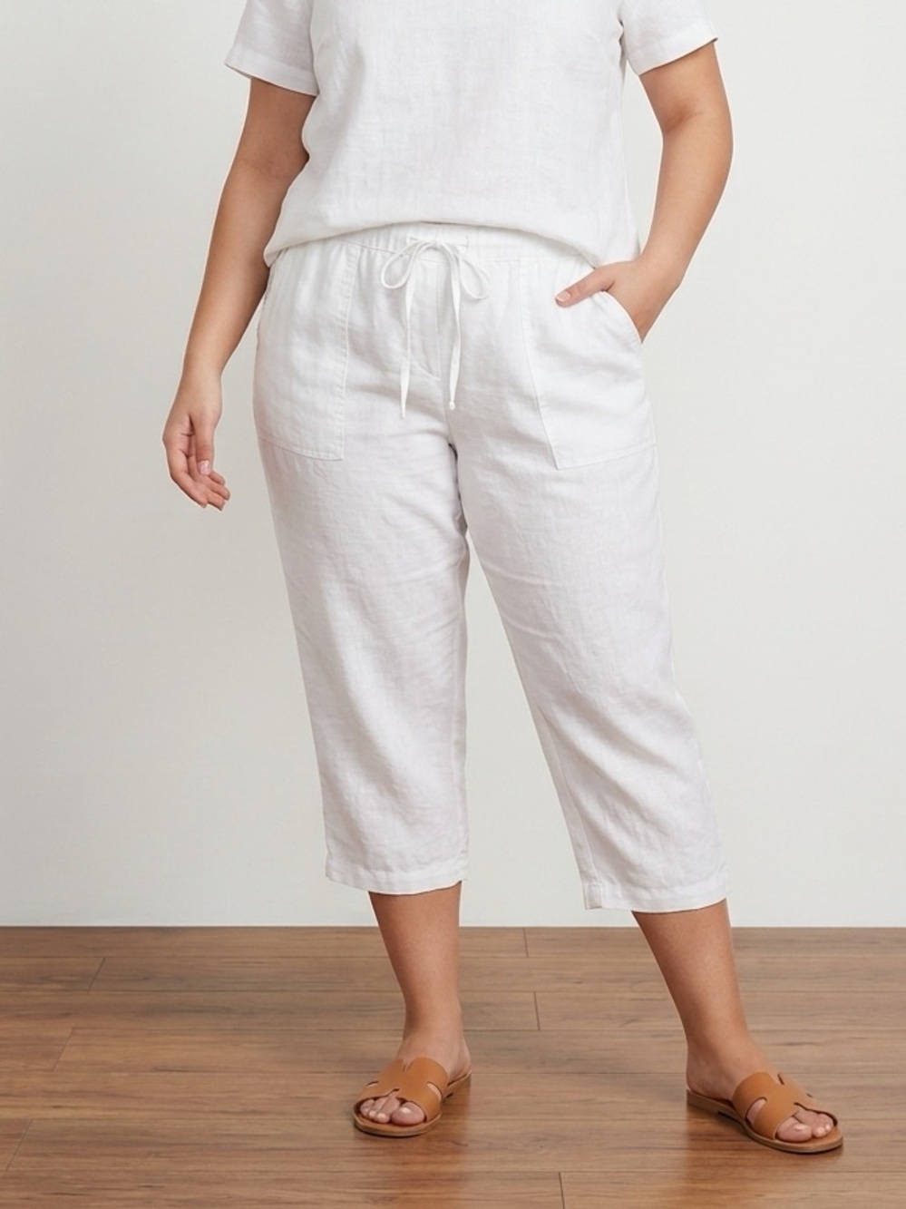 ⚡️Jones New York White Linen Drawstring Pants | Relaxed Fit | Light | 16w